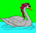 Dibujo Cisne con flores pintado por juanma