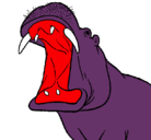 Dibujo Hipopótamo con la boca abierta pintado por 1213213