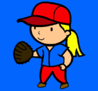 Dibujo Jugadora de béisbol pintado por yolanda