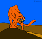Dibujo Tigre con afilados colmillos pintado por .aee.