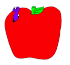 Dibujo Gusano en la fruta pintado por briyith