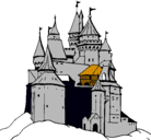 Dibujo Castillo medieval pintado por fernando