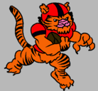 Dibujo Jugador tigre pintado por minidago