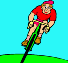 Dibujo Ciclista con gorra pintado por leonardo