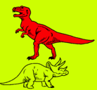 Dibujo Triceratops y tiranosaurios rex pintado por aless220305
