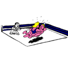 Dibujo Lucha en el ring pintado por ivan