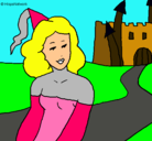 Dibujo Princesa y castillo pintado por María