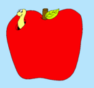 Dibujo Gusano en la fruta pintado por NATALIA