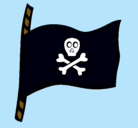 Dibujo Bandera pirata pintado por miguel