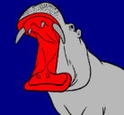 Dibujo Hipopótamo con la boca abierta pintado por enrique