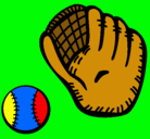 Dibujo Guante y bola de béisbol pintado por chigollo