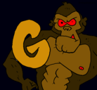 Dibujo Gorila pintado por goku