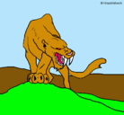 Dibujo Tigre con afilados colmillos pintado por lluisa