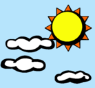 Dibujo Sol y nubes 2 pintado por baby