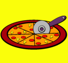 Dibujo Pizza pintado por f