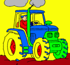 Dibujo Tractor en funcionamiento pintado por jesus