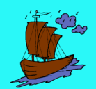 Dibujo Barco velero pintado por ADRIAN