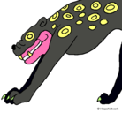 Dibujo Estatua Jaguar pintado por luis