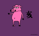 Dibujo Cerdo  pintado por linesbeth