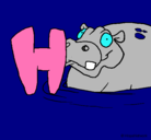 Dibujo Hipopótamo pintado por corazon2000