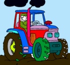 Dibujo Tractor en funcionamiento pintado por IFMHJMJJJGJGUYGKJJHUYR858