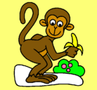 Dibujo Mono pintado por LORO         