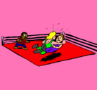 Dibujo Lucha en el ring pintado por pilaranahi