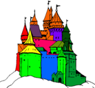Dibujo Castillo medieval pintado por migel