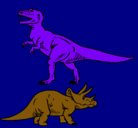 Dibujo Triceratops y tiranosaurios rex pintado por leslycitlaly