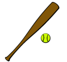 Dibujo Bate y bola de béisbol pintado por joseramon