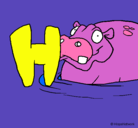 Dibujo Hipopótamo pintado por Paulette