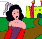 Dibujo Princesa y castillo pintado por ARIANNA
