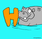 Dibujo Hipopótamo pintado por osvar