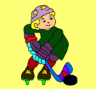 Dibujo Niño jugando a hockey pintado por iker