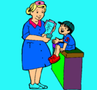 Dibujo Enfermera y niño pintado por HAIZEA
