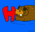 Dibujo Hipopótamo pintado por gerardo