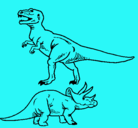 Dibujo Triceratops y tiranosaurios rex pintado por vinchenzobianco