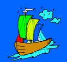 Dibujo Barco velero pintado por rodrigo