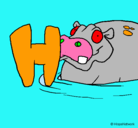 Dibujo Hipopótamo pintado por JORGERH