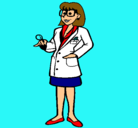 Dibujo Doctora con gafas pintado por noelia