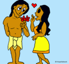 Dibujo Jóvenes mayas enamorados pintado por Adriana