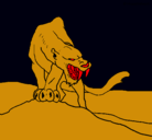 Dibujo Tigre con afilados colmillos pintado por ricardo