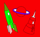 Dibujo Cohete pintado por JIM