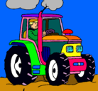 Dibujo Tractor en funcionamiento pintado por CHUFII
