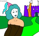 Dibujo Princesa y castillo pintado por aerrtyuio