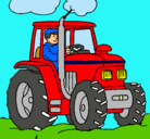 Dibujo Tractor en funcionamiento pintado por david