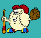 Dibujo Bola de béisbol pintado por sandra