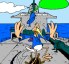 Dibujo Cigüeña en un barco pintado por killian