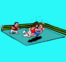 Dibujo Lucha en el ring pintado por joseramon