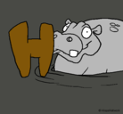 Dibujo Hipopótamo pintado por alaska